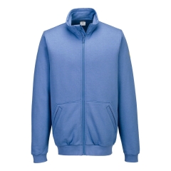 Sweat-shirt zippé antistatique ESD en coton et fibre de carbone Bleu hamilton – Portwest AS25