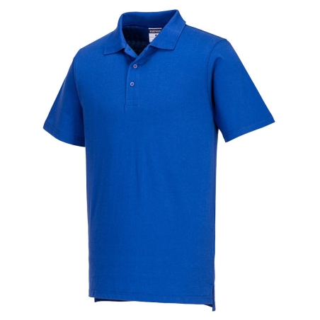 Polo jersey léger coupe ajustée col tricoté Bleu royal – Portwest L210, boîte de 48 pièces