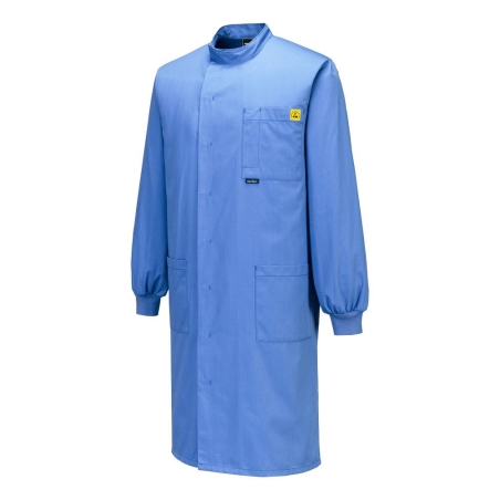 Blouse ESD antistatique poignets tricotés protection Texpel Bleu hamilton – Portwest AS15