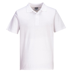 Polo jersey léger coupe ajustée col tricoté Blanc – Portwest L210, boîte de 48 pièces