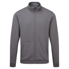 Sweat-shirt zippé antistatique ESD en coton et fibre de carbone Gris zoom – Portwest AS25