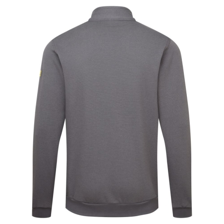 Sweat-shirt zippé antistatique ESD en coton et fibre de carbone Gris zoom – Portwest AS25