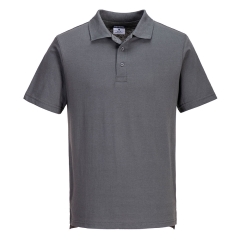 Polo jersey léger coupe ajustée col tricoté Gris zoom – Portwest L210, boîte de 48 pièces