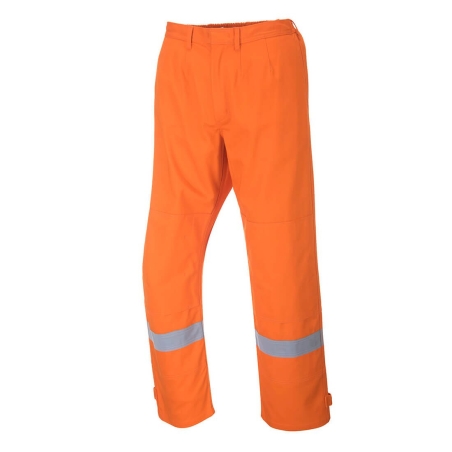 Pantalon ignifugé multirisque avec bandes réfléchissantes Orange – Portwest FR26