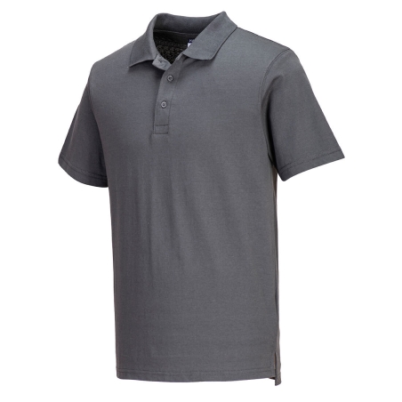 Polo jersey léger coupe ajustée col tricoté Gris zoom – Portwest L210, boîte de 48 pièces