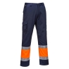 Pantalon combat haute visibilité bicolore classe 1 Orange/marine – Portwest L049