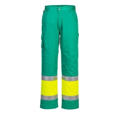 Pantalon combat haute visibilité bicolore classe 1 Jaune/théal – Portwest L049