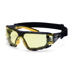 Lunettes de sécurité enveloppantes à sangle avec joint en mousse Ambre – Portwest PS28