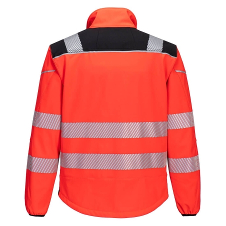 Veste softshell haute visibilité 3 couches classe 3 Rouge/noir – Portwest T402