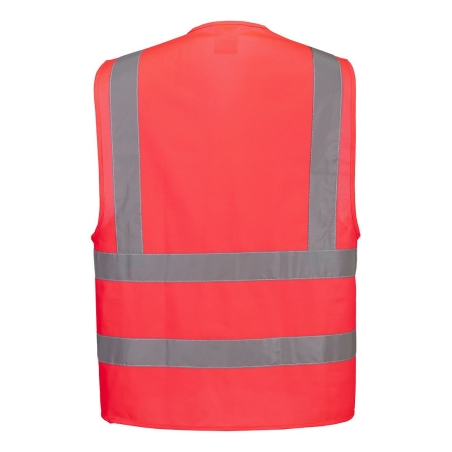 Gilet haute visibilité baudrier double ceinture classe 2 Rouge – Portwest C470
