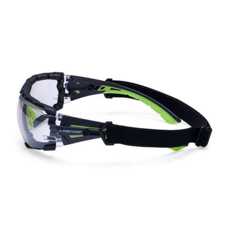 Lunettes de sécurité enveloppantes à sangle avec joint en mousse Mirroir – Portwest PS28