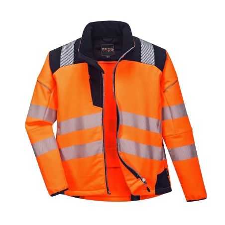 Veste softshell haute visibilité 3 couches classe 3 Orange/marine – Portwest T402