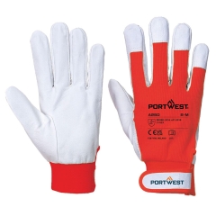 Gant de travail cuir de chèvre industries légères Rouge – Portwest A250