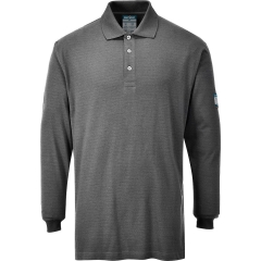 Polo manches longues ignifugé antistatique protection arc électrique Gris – Portwest FR10