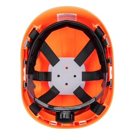 Casque travaux en hauteur ventilé ABS harnais 6 points Orange – Portwest PS63