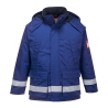 Parka hiver ignifugée antistatique haute visibilité capuche amovible Bleu royal – Portwest FR59