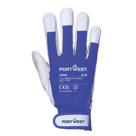 Gant de travail cuir de chèvre industries légères Bleu – Portwest A250
