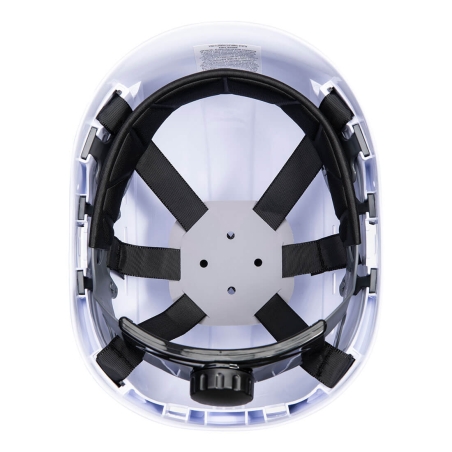 Casque travaux en hauteur ventilé ABS harnais 6 points Blanc – Portwest PS63