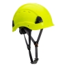 Casque travaux en hauteur ventilé ABS harnais 6 points Jaune – Portwest PS63