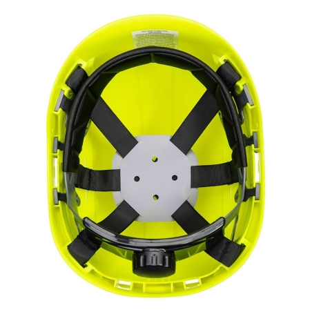 Casque travaux en hauteur ventilé ABS harnais 6 points Jaune – Portwest PS63