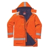 Parka hiver ignifugée antistatique haute visibilité capuche amovible Orange – Portwest FR59