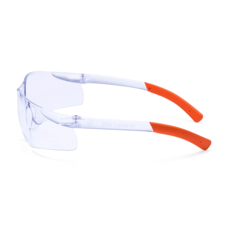 Lunette de protection enveloppante style sportif ultra légère Incolore/orange – Portwest PW38