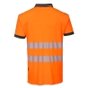 Polo haute visibilité manches courtes bandes réfléchissantes classe 2 Orange/noir – Portwest T180