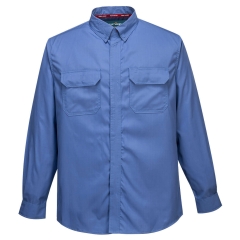 Chemise manches longues ignifugée antistatique multi-risques Bleu – Portwest FR69