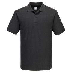 Polo de travail piqué poly/coton col 3 boutons Noir – Portwest B210
