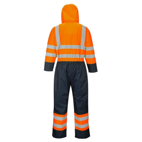 Combinaison haute visibilité matelassée contrast imperméable classe 3 Orange/marine – Portwest S485