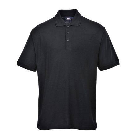 Polo de travail piqué poly/coton col 3 boutons Noir – Portwest B210
