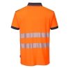 Polo haute visibilité manches courtes bandes réfléchissantes classe 2 Orange/marine – Portwest T180