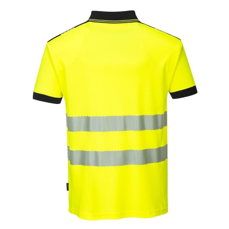 Polo haute visibilité manches courtes bandes réfléchissantes classe 2 Jaune/noir – Portwest T180
