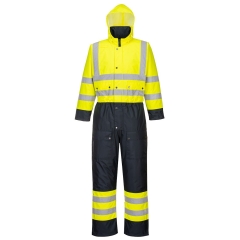 Combinaison haute visibilité matelassée contrast imperméable classe 3 Jaune/marine – Portwest S485