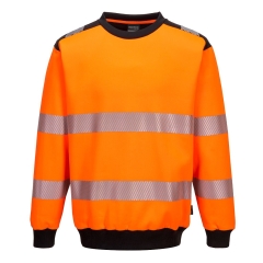Sweat col rond haute visibilité bandes réfléchissantes PW3 Orange/noir – Portwest PW379