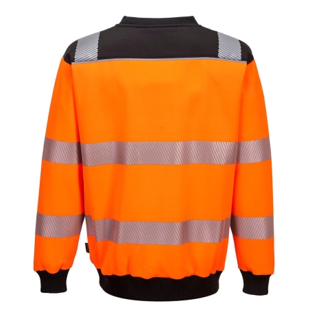 Sweat col rond haute visibilité bandes réfléchissantes PW3 Orange/noir – Portwest PW379