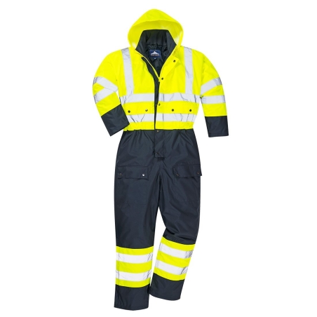 Combinaison haute visibilité matelassée contrast imperméable classe 3 Jaune/marine – Portwest S485