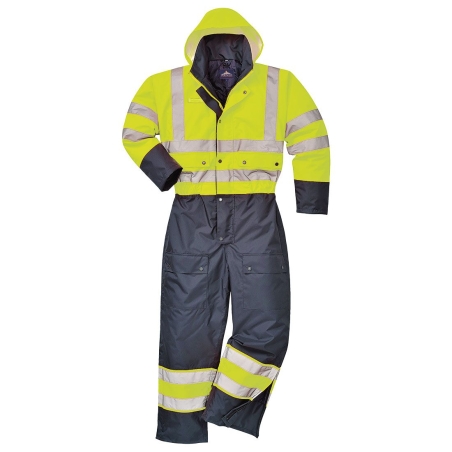 Combinaison haute visibilité matelassée contrast imperméable classe 3 Jaune/marine – Portwest S485