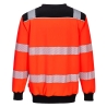 Sweat col rond haute visibilité bandes réfléchissantes PW3 Rouge/noir – Portwest PW379