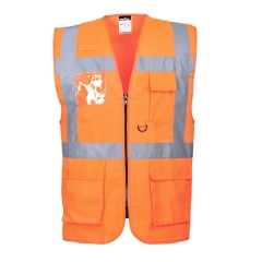 Gilet haute visibilité Executive multipoches classe 2 Orange – Portwest S476