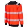 Sweat col rond haute visibilité bandes réfléchissantes PW3 Rouge/noir – Portwest PW379