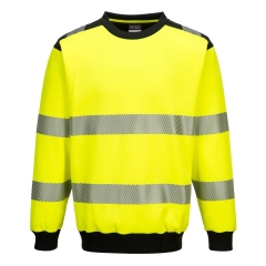 Sweat col rond haute visibilité bandes réfléchissantes PW3 Jaune/noir – Portwest PW379