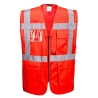 Gilet haute visibilité Executive multipoches classe 2 Rouge – Portwest S476