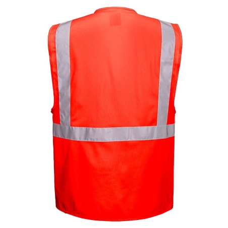 Gilet haute visibilité Executive multipoches classe 2 Rouge – Portwest S476