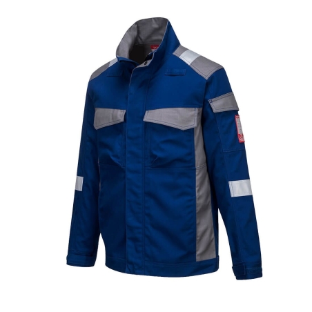 Veste ignifugée bicolore multirisque offshore FR Bleu royal – Portwest FR08