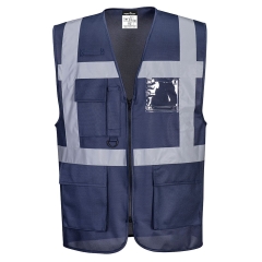 Gilet sans manches executive multipoches porte-badge Marine – Portwest F476