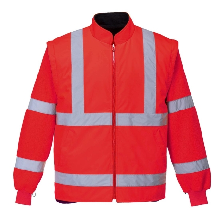 Parka bicolore executive 5-en-1 haute visibilité classe 3 Rouge/marine – Portwest S768