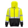 Sweat zippé à capuche haute visibilité bicolore classe 2/3 Jaune/noir – Portwest B315