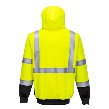 Sweat zippé à capuche haute visibilité bicolore classe 2/3 Jaune/noir – Portwest B315