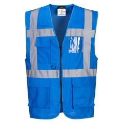 Gilet sans manches executive multipoches porte-badge Bleu royal – Portwest F476